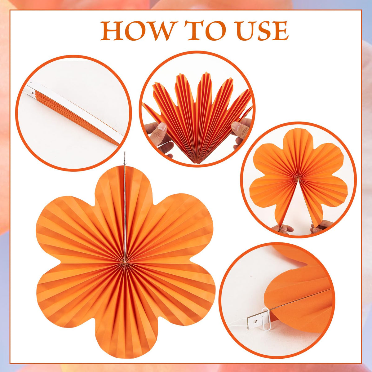 SUNBEAUTY 12-inch paper flowers add dimensional flair to any backdrop.
