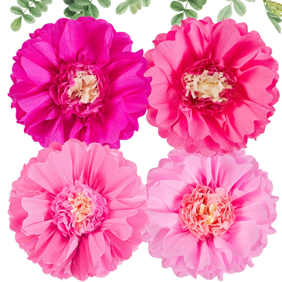 SUNBEAUTY 20-inch pink tissue flower assembly for quick, eye-catching party decor.
