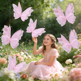 SunBeauty 3D large pink butterfly birthday party decor accent