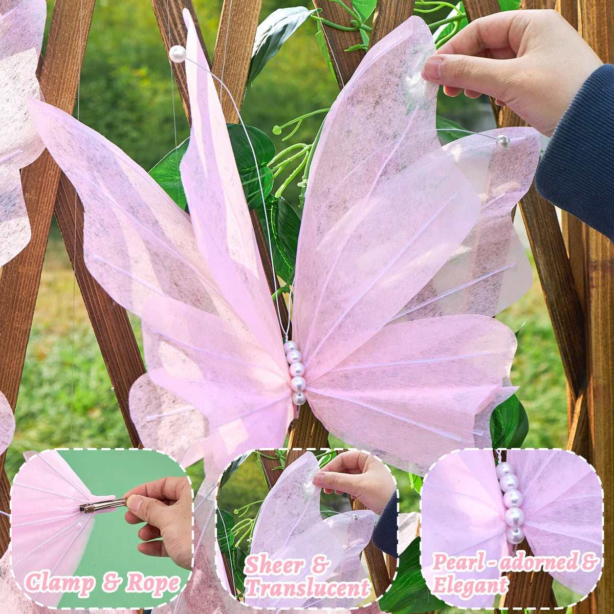 SunBeauty 3D large pink butterfly ceiling hanging 16inch elevates party ambiance