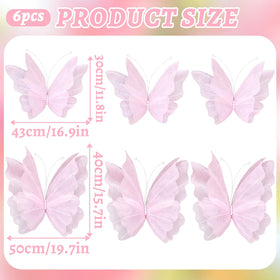 SunBeauty 3D large pink butterfly hanging from ceiling creates a vivid backdrop