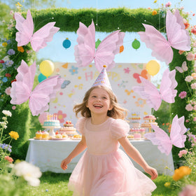 SunBeauty 3D large pink butterfly photo booth prop enhances smiles