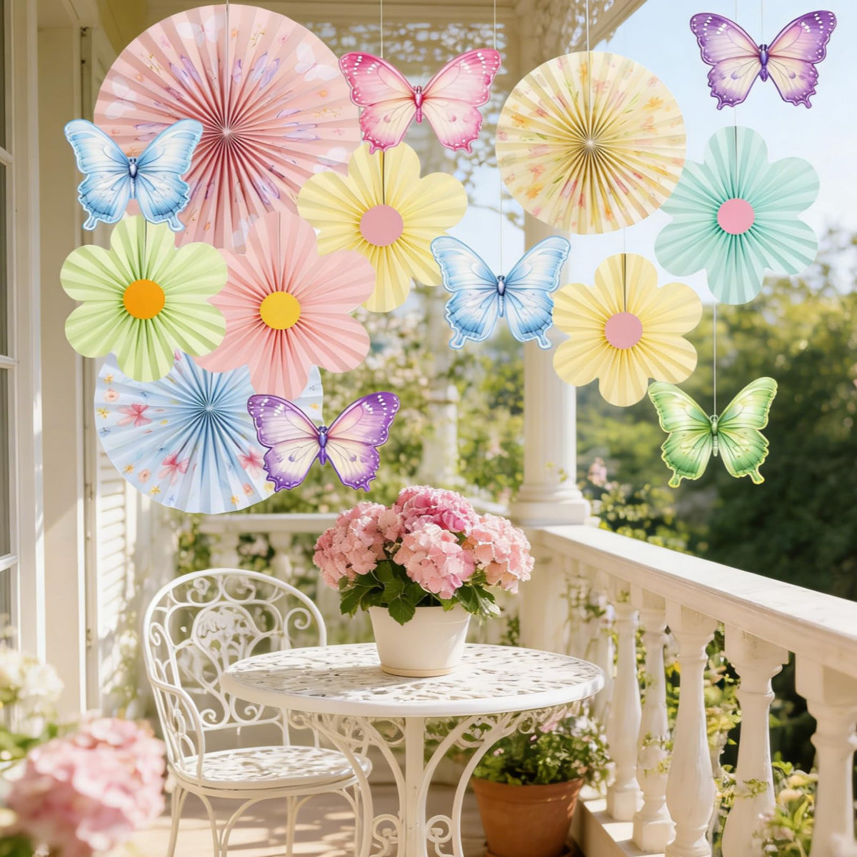 SUNBEAUTY Butterfly wall decor with pastel elements for garden parties