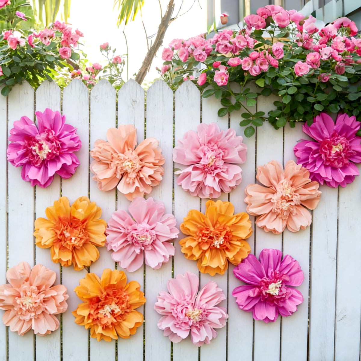 SUNBEAUTY ceiling-hanging flowers create overhead dimension.