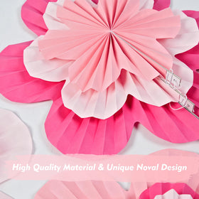 SUNBEAUTY hot pink paper flowers closeup showing intricate folds and color