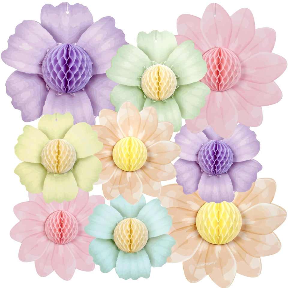 SUNBEAUTY pastel honeycomb flowers 10-inch centerpieces perfect for celebrations