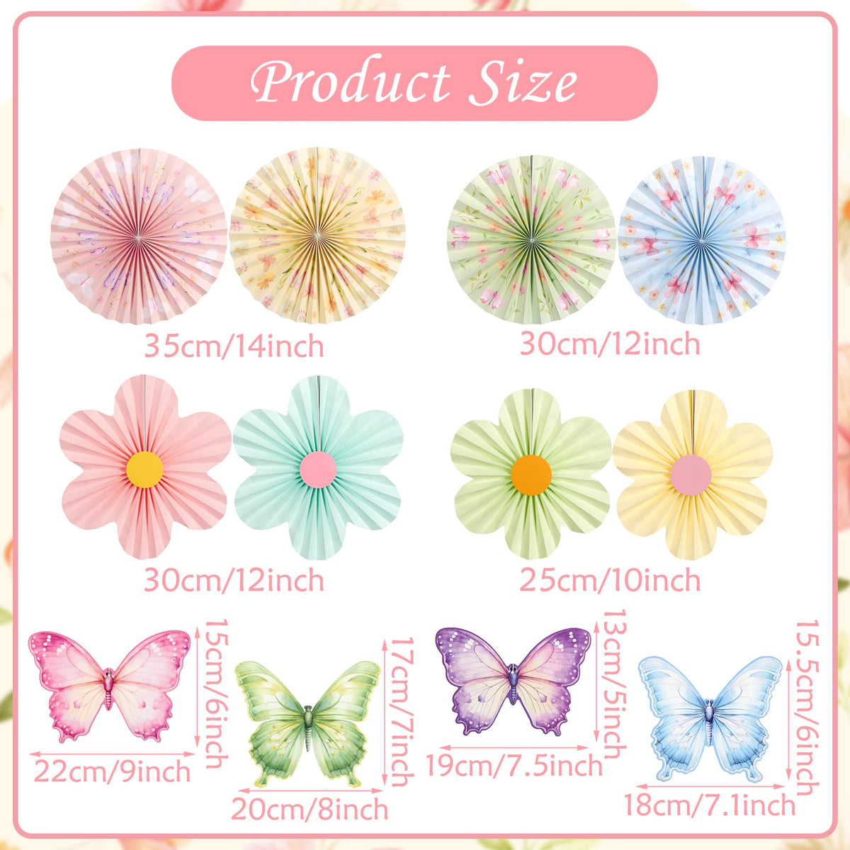 SUNBEAUTY Pastel paper fans add vibrant color to garden party setting