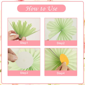 SUNBEAUTY Pastel paper fans used as a tea party backdrop
