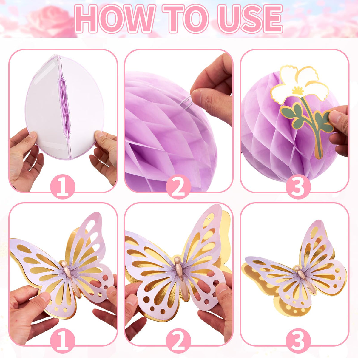 SUNBEAUTY pink honeycomb flower 9.8-inch centerpiece for events