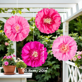 SUNBEAUTY pink paper flowers centerpiece setup for vibrant table styling.
