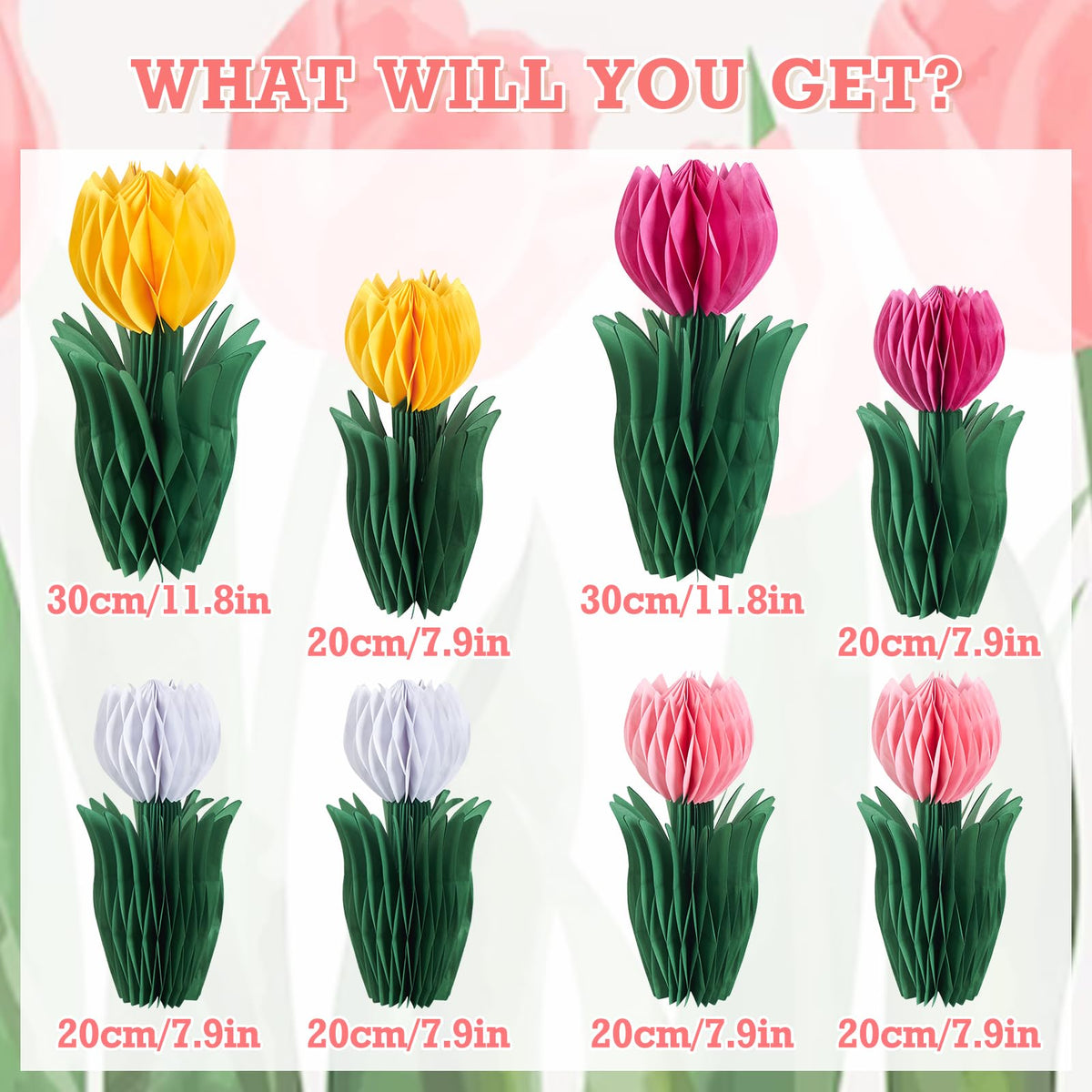 SUNBEAUTY tulip honeycomb centerpiece in magenta creates bold focal point