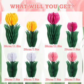 SUNBEAUTY tulip honeycomb centerpiece in magenta creates bold focal point