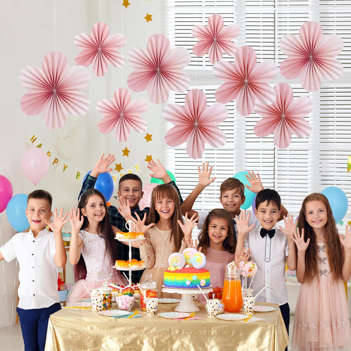 SUNBEAUTY cherry blossom wall backdrop enhances photos and ambiance.