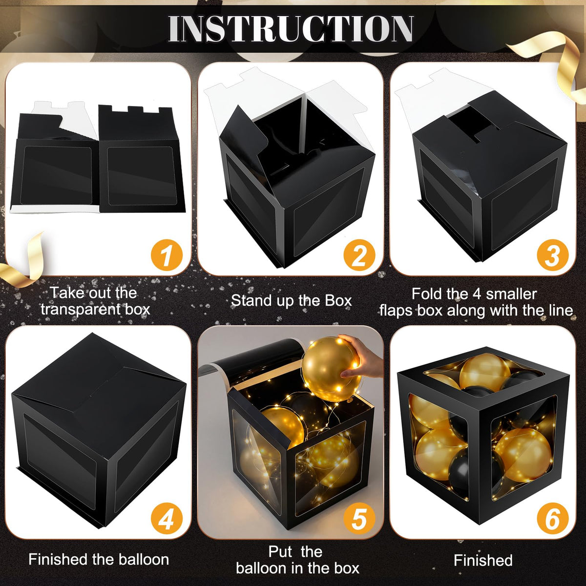 Suncalla 12-inch prom box decor creates a bold centerpiece.