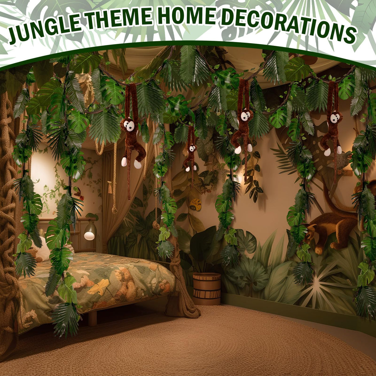 Suncalla 20 ft paper-core vines create immersive jungle visuals.