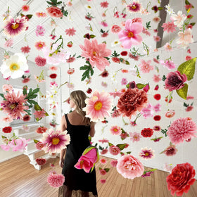 Suncalla artificial wildflowers vines highlight vibrant colors for party backdrop.