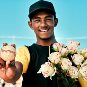 Suncalla baseball rose graduation gift with lasting color