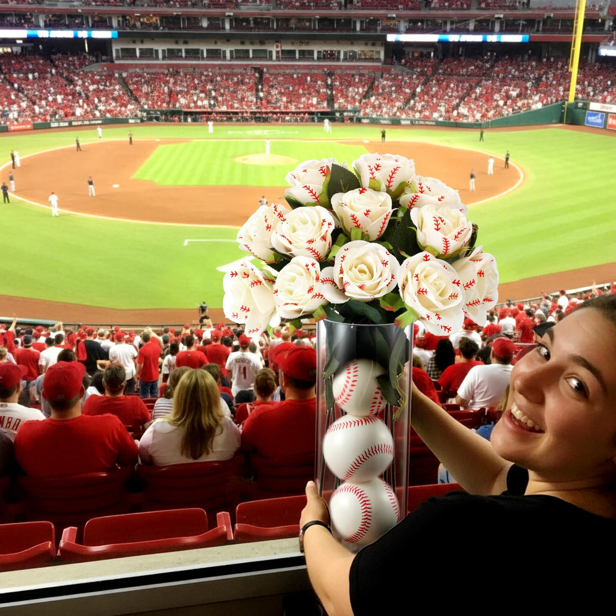Suncalla baseball rose silk material provides soft realism
