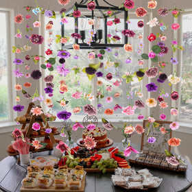 Suncalla garland enhances chairs, tables, and aisles for elegant events.