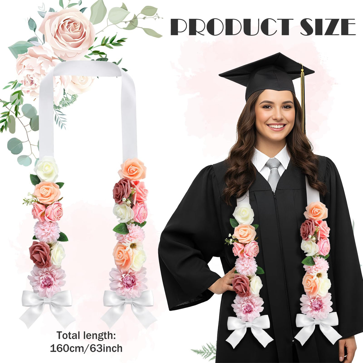 Suncalla Class of 2026 sash necklace complements gowns with vibrant charm.