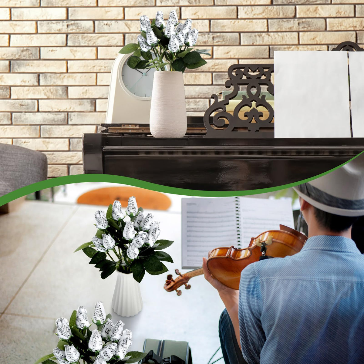 Suncalla classic sheet music decor bouquet brightens any room