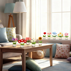 Suncalla mini knitted bouquet enhances gift tables and celebrations.