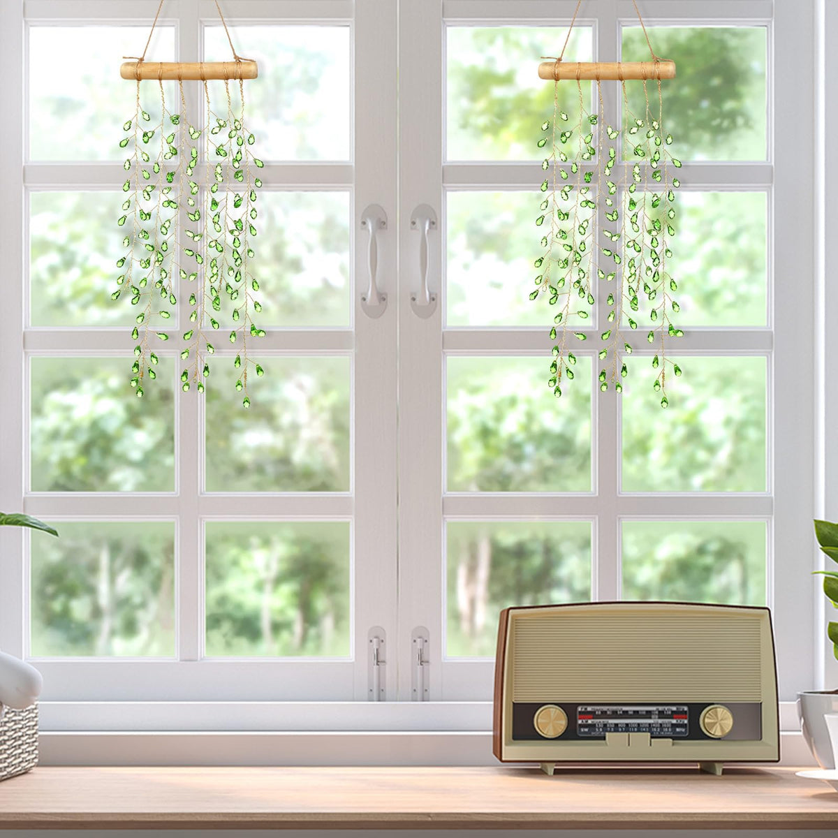 Suncalla crystal boho suncatcher enhances window decor with colorful light