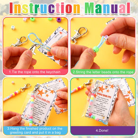 Suncalla DIY keychain kit with strings and beads ready for crafting