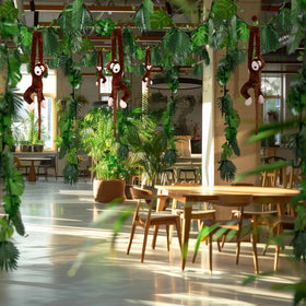 Suncalla durable PVC vines and leaves withstand repeated use.