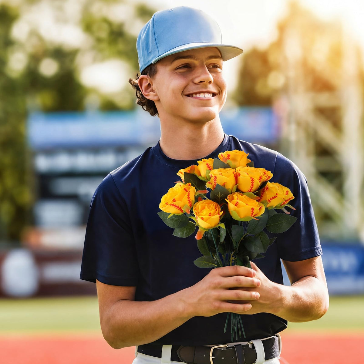 Suncalla durable silk roses require no care for long-lasting displays.