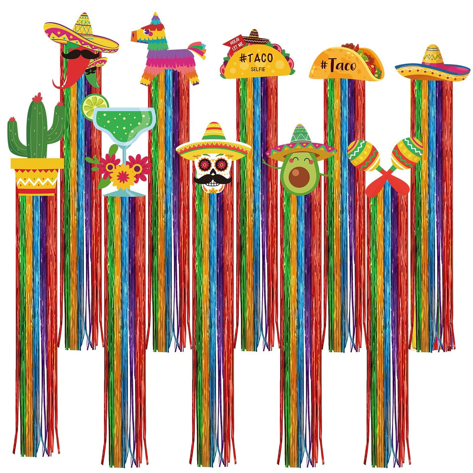 Suncalla Fiesta Curtain 10-pcs, vibrant tassels brighten entryways and ceilings.
