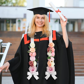 Suncalla Hawaiian graduation lei worn during photoshoots and ceremonies.