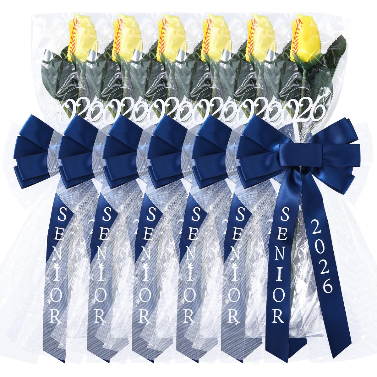 Suncalla senior 2026 softball rose with bow set for graduation keepsake centerpiece