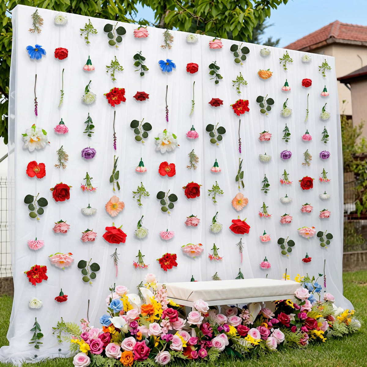 Suncalla silk wildflower garland offers lifelike petals