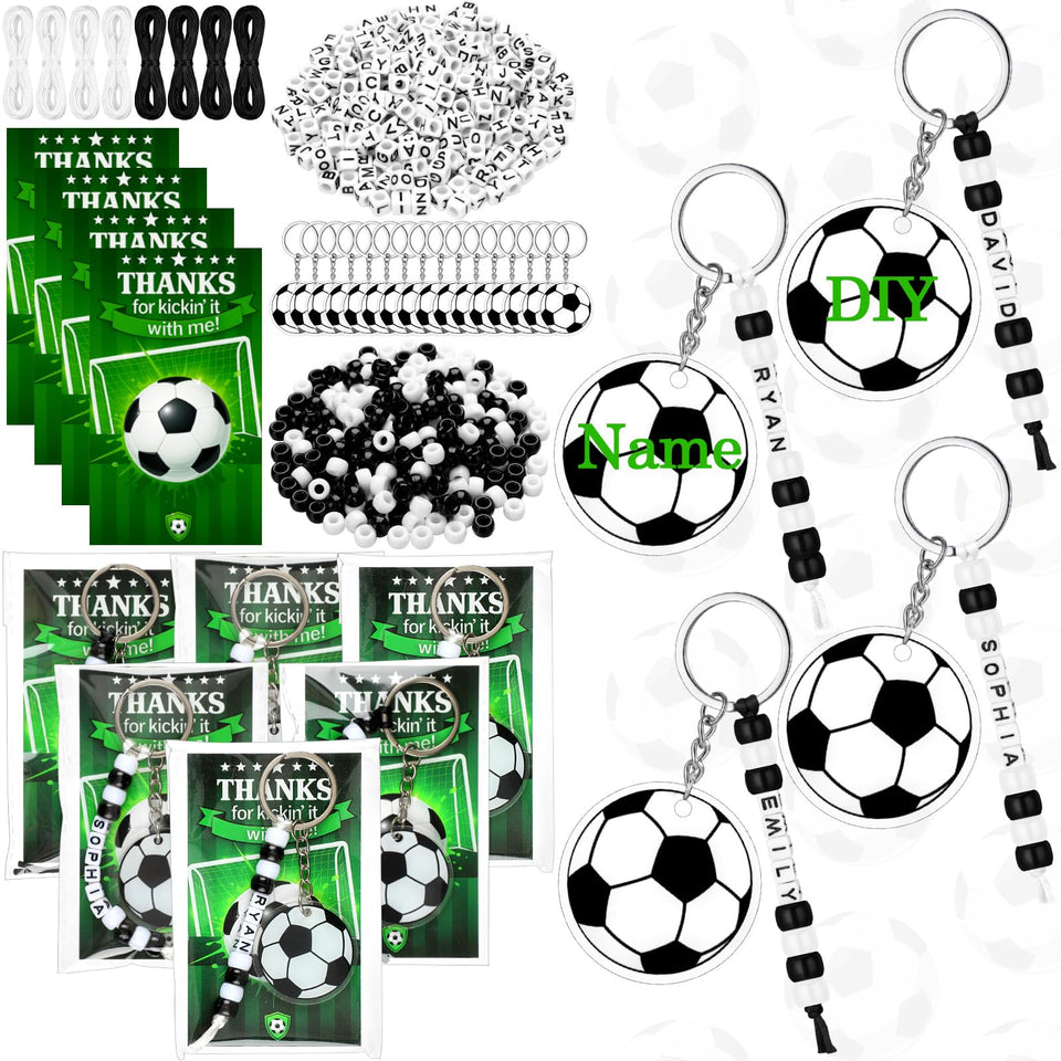 Suncalla soccer bead keychain kit unpacked for DIY crafts and gifts