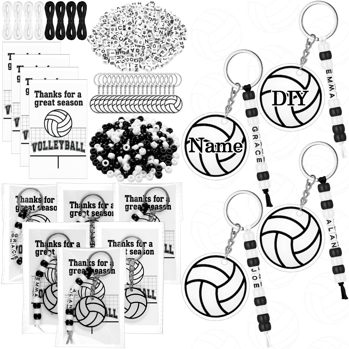 Suncalla volleyball keychain kit package ready for crafting