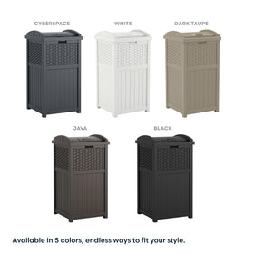 Suncast fits standard 30-gallon bags for easy liners.