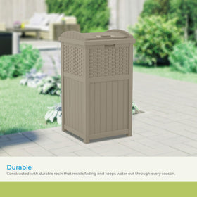 Suncast Hideaway compact-footprint design fits tight patio spaces.