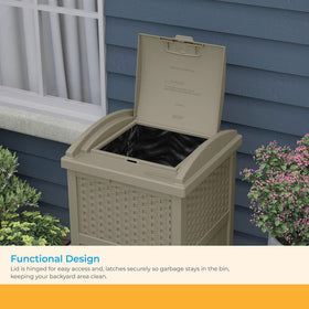 Suncast Hideaway ideal for patios and decks with furniture.