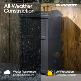 Suncast weatherproof design withstands sun and rain.