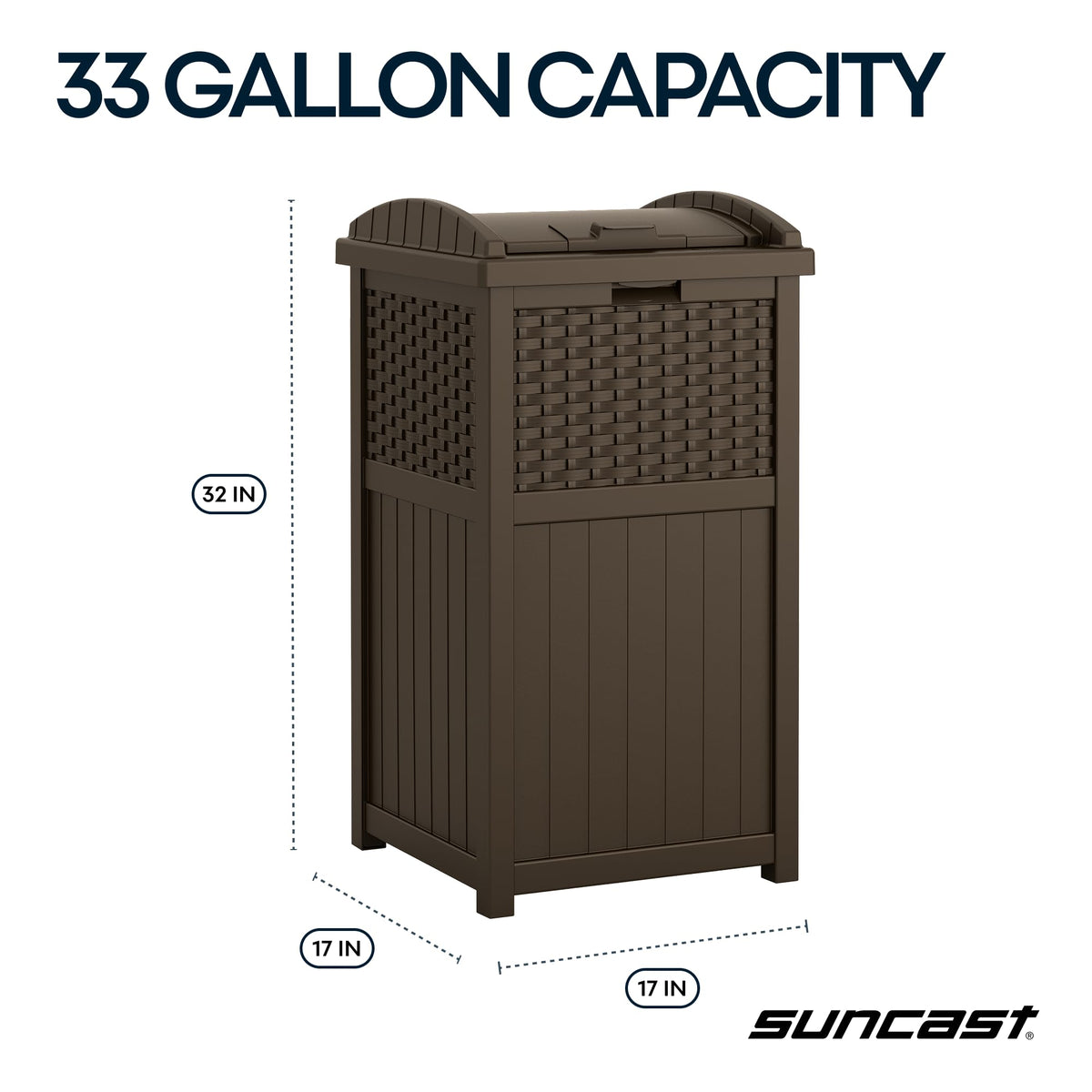 Suncast secure-latching lid keeps pests out and odors contained