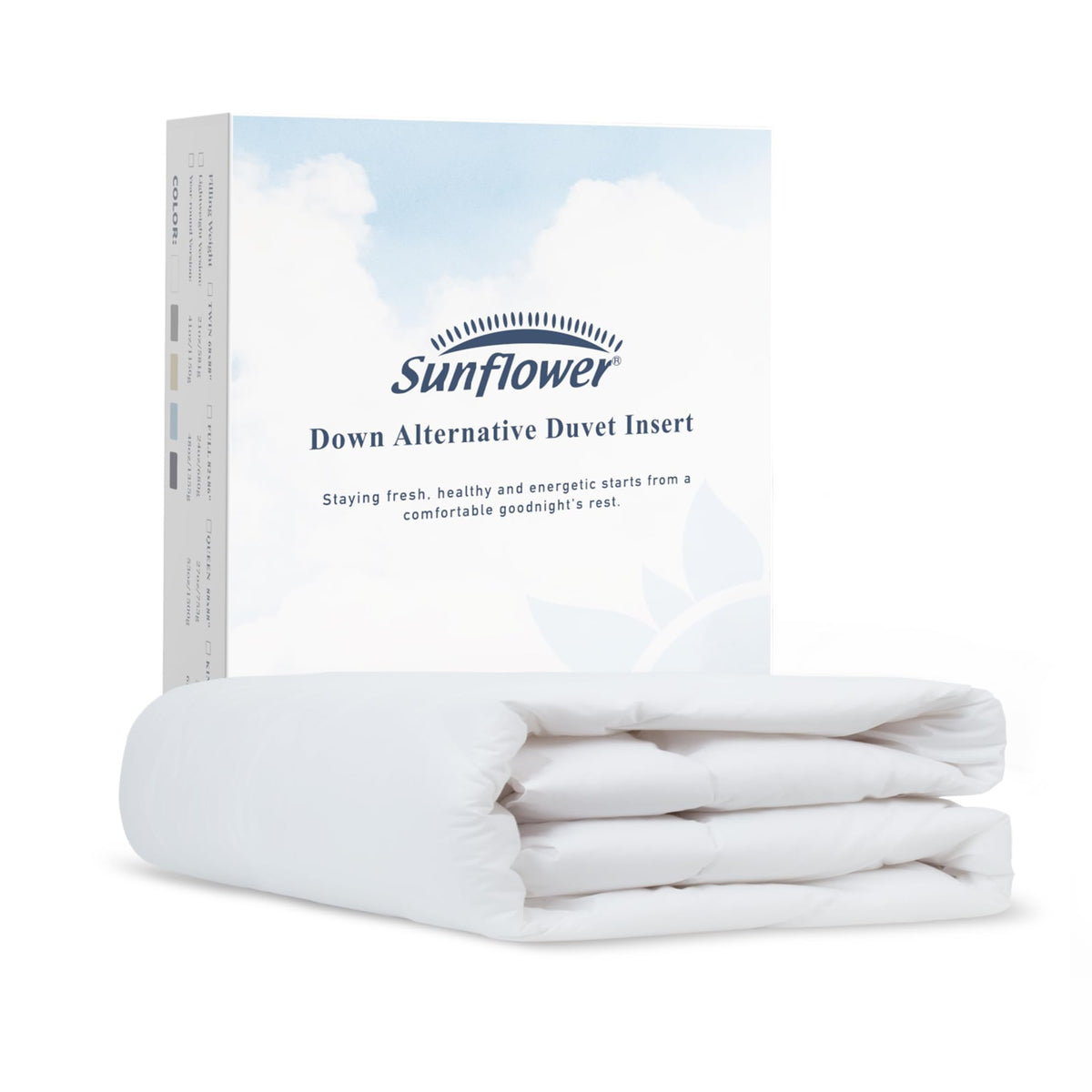 Sunflower comforter queen soft-cotton-shell highlighting breathable, cooling comfort
