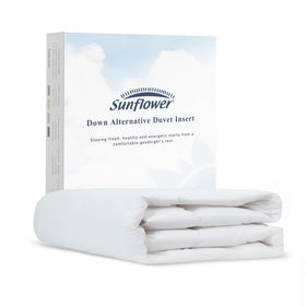 Sunflower comforter queen soft-cotton-shell highlighting breathable, cooling comfort