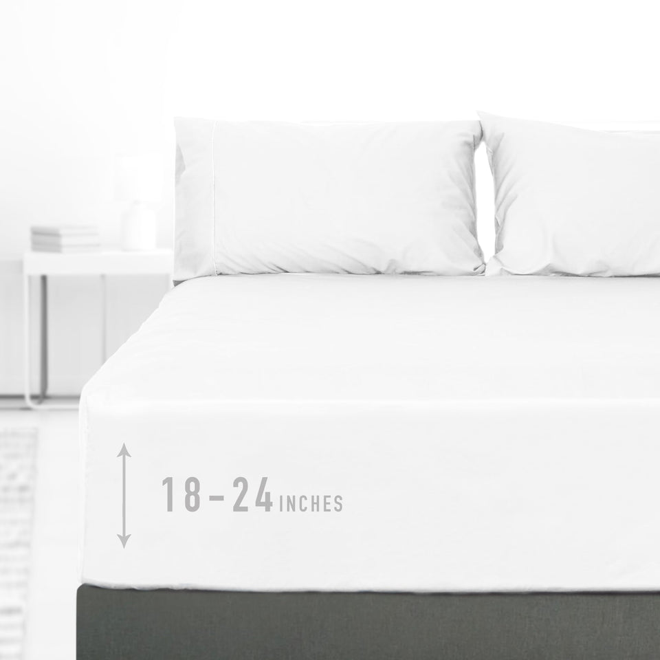 Sunflower Queen fitted sheet white 60x80 on bed highlights breathable cotton sateen texture