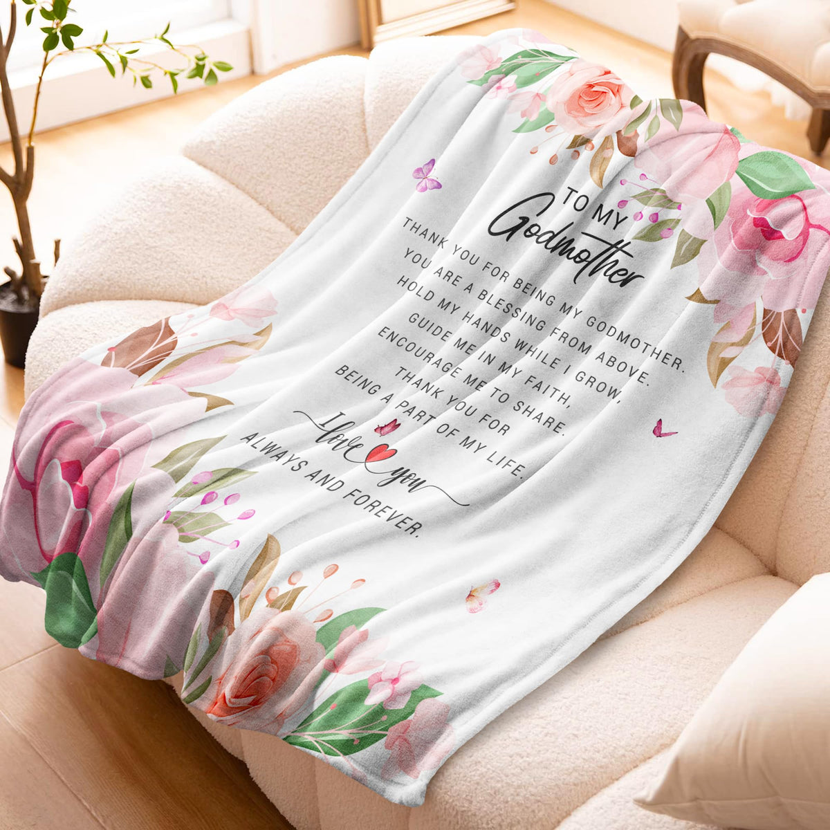 Sunhygge Godmother Gift Blanket close-up highlights soft weave