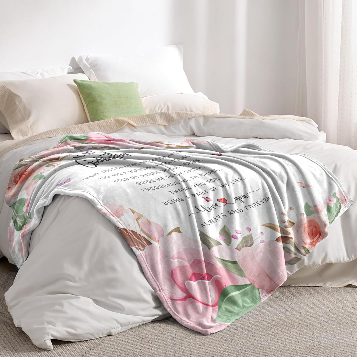 Sunhygge Godmother Gift Blanket draped with a gentle, gift-ready look