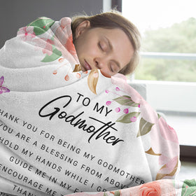 Sunhygge Godmother Gift Blanket on sofa shows warm, breathable fabric