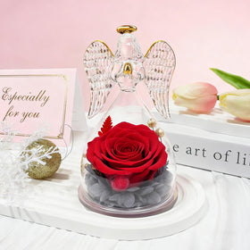 Sunia angel gift box with included card, ready to present.