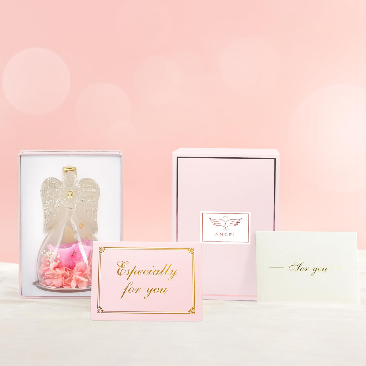 Sunia angel decor adds romantic charm to weddings and anniversaries.