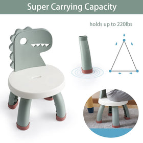 Sunkaioo Toddler Dino Chair back view in green, supportive backrest for comfortable seating.